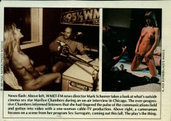 Playboy magazine, 1982; Marilyn&rsquo;s one-woman stage show Sex Surrogate (called Sex Confessions in London) was filmed on a sound stage by The Playboy Channel for broadcast on television. That, in turn, was turned into a 26-episode cable TV series calle