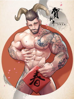 aieaguy:  Another horny salute to greet the Lunar New Year’s 2015 …Year of the Ram.