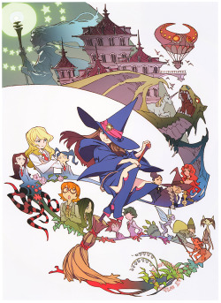 artbooksnat: Little Witch Academia (リトル ウィッチ アカデミア) The first key visual for Little Witch Academia, illustrated by creator and character designer Yoh Yoshinari (吉成曜), along with his original design proposal, from The Art