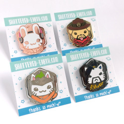 shattered-earth:  My Overwatch Animal Pins are finally ready!! This is has been quite the project, I’m so happy they’re exist and I can hold them now and pin them everywhere YAY. You can get them yourself at my &gt;&gt;etsy&lt;&lt;, if you get the