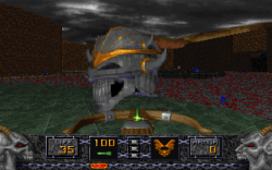 dos-ist-gut:  Heretic (Raven Software Corporation, 1994) Based on id Software’s tech 1 engine, Heretic isn’t so much a Doom clone as Doom reskinned with different graphics and a few new features added. Although Heretic adds the ability to fly, use