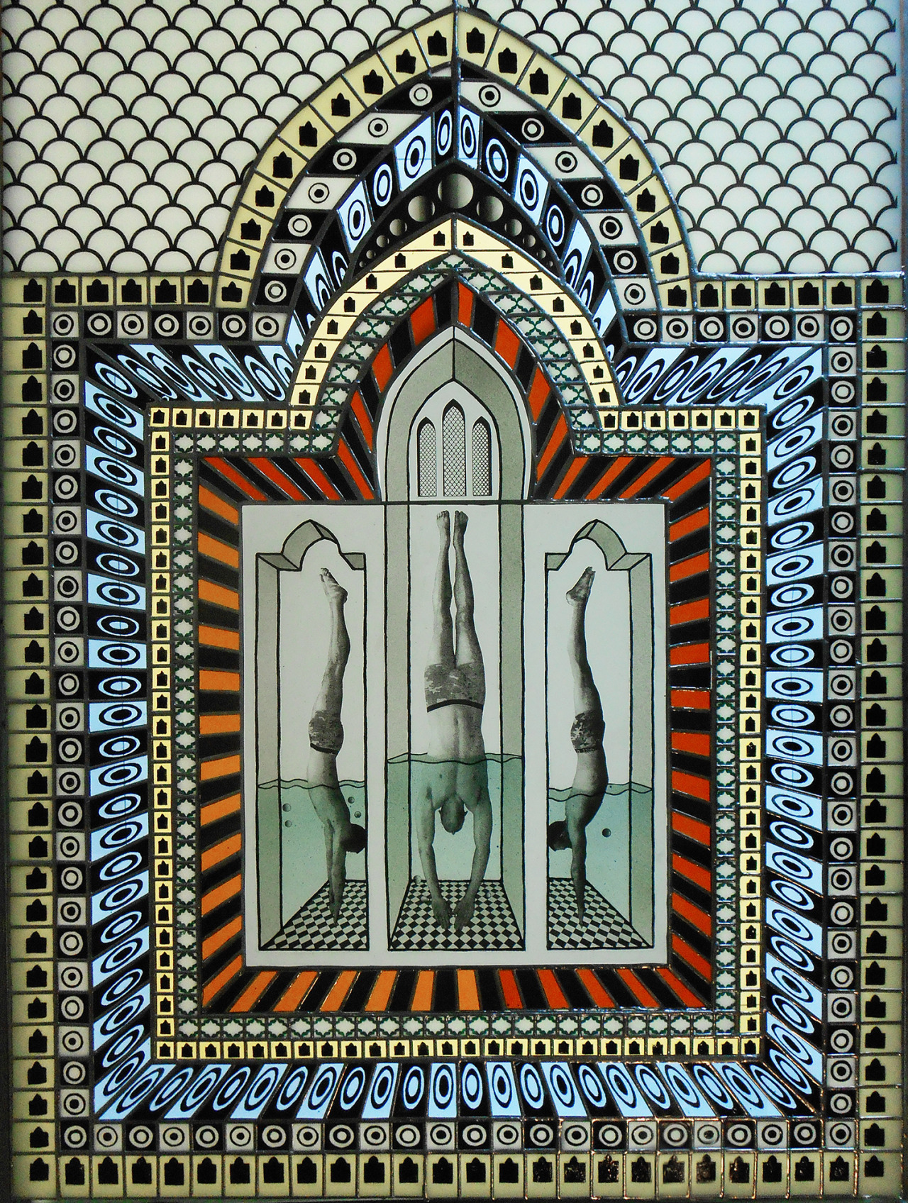 Stained glass &ldquo;DIVE&rdquo; by New York artist Joseph Cavalieri (cavaglass.com)