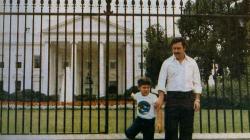gold-sunflower:  thekuhaylan:  Drug lord Pablo Escobar and his son in front of the white house 1980’s  King 