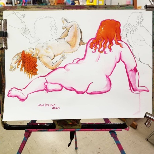 Figure drawing!  ink/graphite/crayon on paper approx. 2'x3&rsquo;  Creative Arts in Reading has figure drawing once a month, Thursday at 7pm  Thanks Aurora! . . . . . . . #bostonartists #lifedrawing #figuredrawing #caricatureartist #nu #artistsoninsta