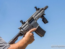 revengeofthemudbutt:  ineversurrender:  Sporting a unique double-barrel design, the Gilboa Snake is built to deliver twice the firepower. Chambered in .223 Rem./5.56 NATO, the Snake incorporates two bolt carriers and dual 9.5-inch barrels with 1:7 twist.