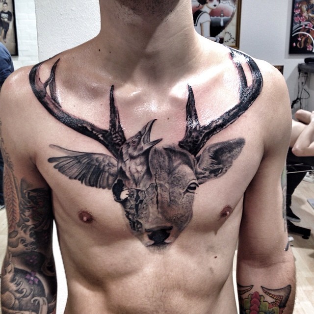 Panther chest tattoos