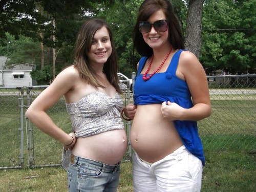 Knocked up pregnant mother and daughter
