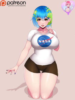  Finished Earth-chan, as you can see Earth isn&rsquo;t flat, is THICC. (づ｡◕‿‿◕｡)づ All versions up on my Patreon and Gumroad!Versions included:- Hi-Res- Bikini- Nude- Lingerie- Special versions- Semi-Nude versions- Futa versions❤  Support