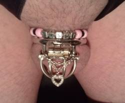 justcaged: tkellississydesires: Thought I would post a few pictures of my little dick locked in it’s cage. I couldn’t resist making the jewelry for it, I think it adds to the overall look.  now there an idea . cage decoration . nice cock and cage