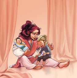 ancalinar:  So I wanted to clean up that sketch of Dis with Fili and Kili… and I guess I did? 