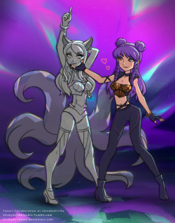  Ahri and KaiSa Statue Transformation We reach a milestone and as thanks, we have a guest artist  alexdemitri84 to help collaborate some popular request of LOL KDA  girls.  Feel free to repost. KaiSa is thinking sneaky thoughts about  Ahri. Would she