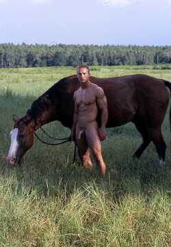 gay-art-and-more:  Today we celebrate The Preakness, one of Americas most famous horse races, run in Baltimore , Maryland of all places. This series features horses and some photos of men who are hung like one.My blog (Gay Art and More) is about gay eroti
