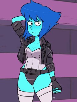 eyzmaster: Steven Universe - Lapis Lazuli 29 by theEyZmaster  Everybody’s done it already. It’s the hair.But here’s my try, since I just watched the two original Ghost in the Shell movies a few days ago.    &lt;3 &lt;3 &lt;3