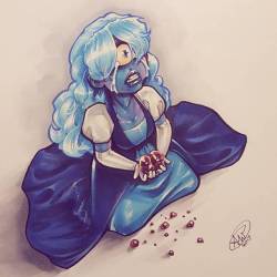 comfortandadam:The saddest commission we’ve ever had: #stevenuniverse #sapphire loses her #ruby. Markers via @copicmarker #ACen2017  (at Anime Central)