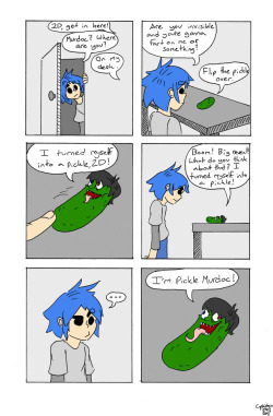captaintaco2345:  I wanted to do something Rick and Morty related, and I also wanted to do something Gorillaz related. Then I remembered Murdoc is a human pickle.   Just looking through my old posts from last year and I remembered I made this