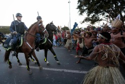 geekygothgirl:  racism-sexist-ableism-ohmy:  duckyshepherd:  carnivaloftherandom:  rishu-jpn:  Brazilian police clash with indigenous groups protesting World Cup.  This is important.  The only kind of thing I’ll be posting about the World Cup  We will