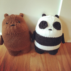 These Grizz and Pan Pan knitted toys are too cute for this world 
