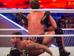 Jericho has the walls locked in tight, and judging my Punk&rsquo;s face I&rsquo;d say Jericho&rsquo;s bulge is pressed right against his hole! 