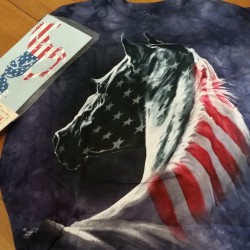 My order from backinthesaddle.com came in today! I couldn&rsquo;t be happier! #merica #horse #decal #shirt #backinthesaddle