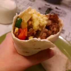 Homemade breakfast burritos. #BreakfastOfChampions #Burritos