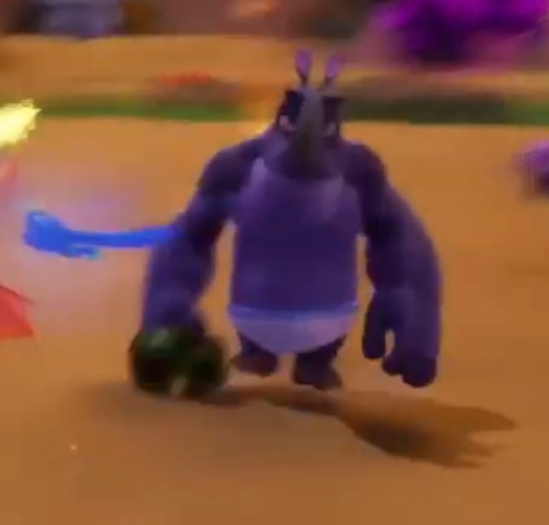 In Spyro Year of the Dragon, the Lost Fleet level features Rhynocs dressed in ghost costumes that are reduced to their underwear after the costumes are destroyed.