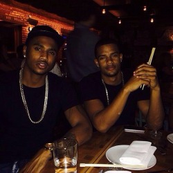 celebrixxxtiez:  God bless their mother..  Trey Songz and brother Forrest Tucker 😍😍😍🍆 (let us dream)