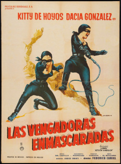 LAS VENGADORAS ENMASCARADAS (1963) Mexican movie poster by   Armando Martinez Cacho  