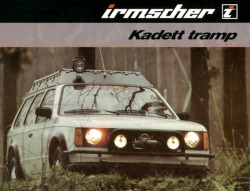carsthatnevermadeit:  Irmscher Kadett Tramp, 1980. A jacked-up version of the 3-door Opel Kadett Caravan aimed at outdoors types