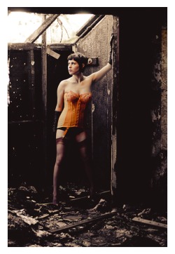 valerieshade:  Agent Orange; photography: Kayleigh Shawn Photography; the rest: Me Lovely abandoned, burned down house in Auburn, CA. Surprisingly, no ‘No Trespassing’ signs or fencing. Makes doing shoots a little easier.  