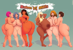 i wanna make my own version of this pic that Supertito did some time ago http://supertitoblog.tumblr.com/post/103069543841/yes-man-babes-n-milfs so much meat here enjoy x3 Babes: Lola, Zana and Gala Milfs: Amber, Ava and Maria 