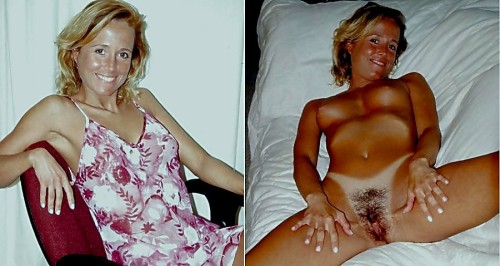 Mature clothed unclothed wife