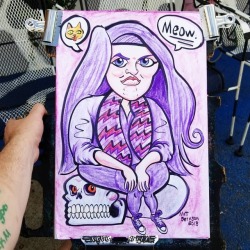 The Purple Lady.  12&quot;x18&quot; Ink and artstix on paper    #art #drawing #caricature #caricatures  #artistsontumblr #artistsoninstagram #caricarurist #ink #artstix