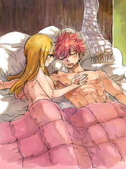 rboz:   prompt: heat  I had this idea of Lucy feeling Natsu’s heartbeat under her hand b-but I wasn’t sure if this fit any of the prompts and this was the closest from the list… I just really wanted to draw this （人´∀`*）