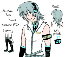 HERE HE IS ahah if miku and luka had a son this is my design of how he might look like uwu I MIGHT CHANGE A TON OF THINGS LATER but for now this is it ((nicknaming him MIX because i don&rsquo;t have an actual name for him yet))