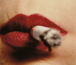 killerbeesting:  Irving Penn - Cigarette and Lips, New York, before 1961