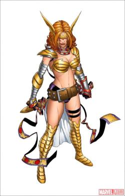 marvelentertainment:    Behold Angela’s new look by Marvel CCO Joe Quesada! What Marvel characters do you want to see her meet?    Is this Spawn&rsquo;s Angela? WTF?