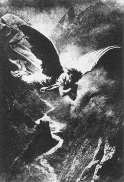 acosmicquestion:  Mihaly Zichy, illustration to the demon of Michail Lermontov 