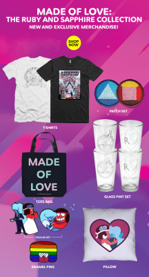 artemispanthar:This merch collection is really really cute The left side of the heart is Ruby’s vows and the right side is Sapphire’s. That’s so cute!!