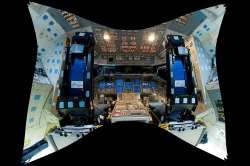 The cockpit of the Space Shuttle Endeavour