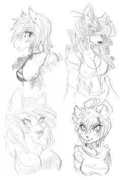 Lot of furry pencil sketch I did today at cafeteria.Also Dr.lolipop!On DA, FA and Inkbunny