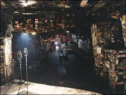 boredinsanity: CBGB // Empty Interior  It&rsquo;s like a cave&hellip; made of stickers.