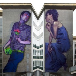 supersonicart:   Bezt &amp; Natalia Rak, “Romeo &amp; Julia.” Soon to be married artists Bezt (From Etam Cru) and Natalia Rak recently completed two murals in Caserta, Italy and entitled the them “Romeo &amp; Julia.” Read More