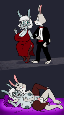 liebesliedart:Rab is a gentleman who walks Mcsweezy’s Gran Bun home efter a party. Being kind to older ladies is its own reward! ayyyyyyyyyyy! Rad stuff my dude! I dig the outfit you gave her!10/10 my man