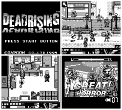gameboydemakes:  When you’re face to face with a pocket sized horde of zombies what do you do? Why …you grab the closest thing you can and bring on a healthy dose of mini mall mayhem in Dead Rising for the Game Boy!   [Patreon] [Twitter]      