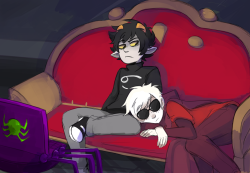 those Dave and Karkat panels I did for the update :^) although I was just suspecting they might be in an update and didn’t actually know(and yeah I don’t have the actual panel with the hopscotch d sorry!)
