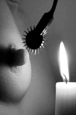 angelically-offered:  You overwhelm and inundate me with sensation. The cool air swirling around my naked body, chills racing down my spin. The candles heat licking at my skin, the crisp burn of wax on my tender nipple. The prickly pressure points of
