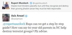 jhennipenni:  : Aziz Ansari responds to Rupert Murdoch - Jan, 11, 2015  YES 