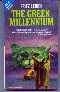 The Green Millennium by Fritz Leiber, 1953.  I mean, it has a Green Cat on the cover.  The Green Millennium is set in a futuristic human society based on our own. The regimented, regulated and bureaucratized lifestyle led by the misanthropic Phil Gish