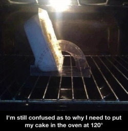 pandaqueer:  pandaqueer:  I HATE EVERTYHING ABOUT THIS POST EVERYTHING. THAT CAKE IS AT 60 DEGREES THERE IS NO RECPIE THAT BAKES A CAKE AT 120 DEGREES, THAT’S TOO LOW&lt; IN BOTH CELCIUS AND FARENGEHIT TAT CAKE. IS ALREADY. BAKED. THE ROTRACTOR WOULD