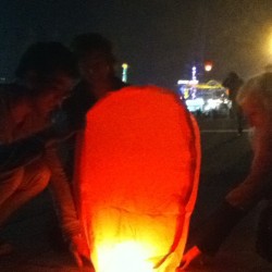 Setting off lanterns at night #china #studyabroad #dalian #lantern